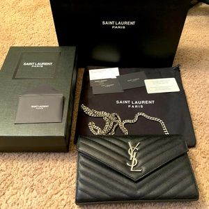 YSL monogram chain wallet